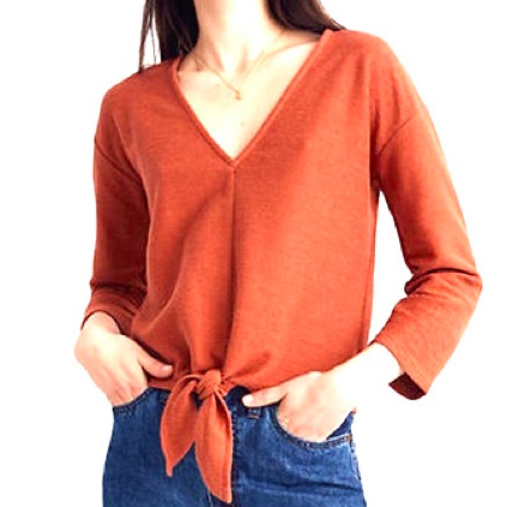 Host PicK Madewell Long Sleeve Tie Front Top